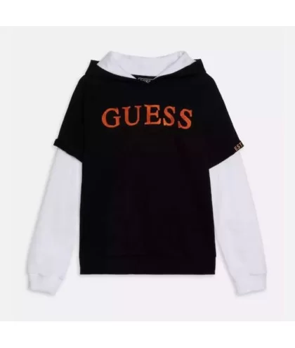 Sweatshirt for Boy Guess L3YQ00KA6R3-JBLK-celebritystores.gr