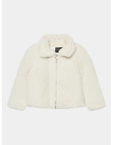 Faux Fur Jacket for Girl Guess K3BL05WCFX0-G012-celebritystores.gr