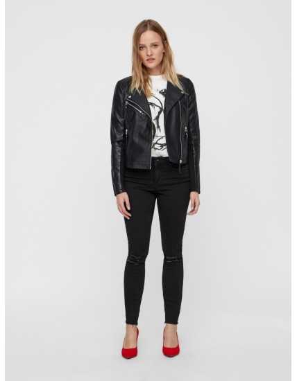 Leather-look Jacket Μαύρο Vero Moda