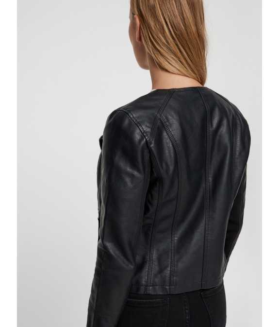 Leather-look Jacket Μαύρο Vero Moda