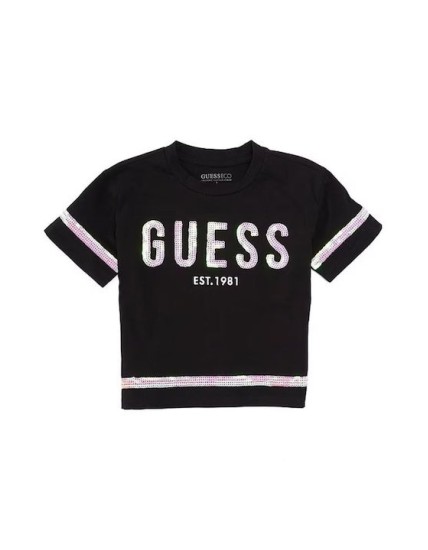T-Shirt for Girl Guess J4RI08K6YW4-JBLK-celebritystores.gr