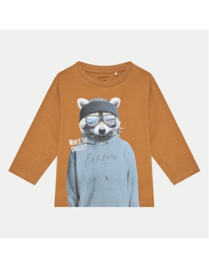 Μπλουζάκι για Αγόρι Name It 13233694-ALMOND-celebritystores.gr