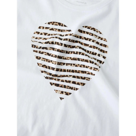 T-Shirt for Girl Name It 13254496-BrightWhite/LeoHeart-celebritystores.gr