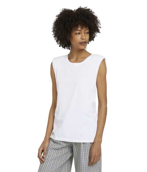 Αμάνικο Γυναικείο Μπλουζάκι Με Βάτες Tom Tailor