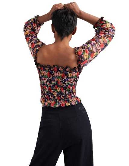 Woman's Floral Tulle T-shirt Desigual