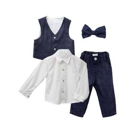 Vest, Shirt and Pants Set for Boys T3372 Two in a Castle-celebritystores.gr