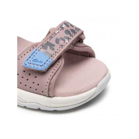 Sandals for Girls Clowder Print K Grey/Pink Clarks-celebritystores.gr