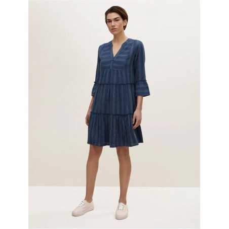 Women's Striped Linen Tunic Dress 1032208 COL.29534 Tom Tailor-celebritystores.gr