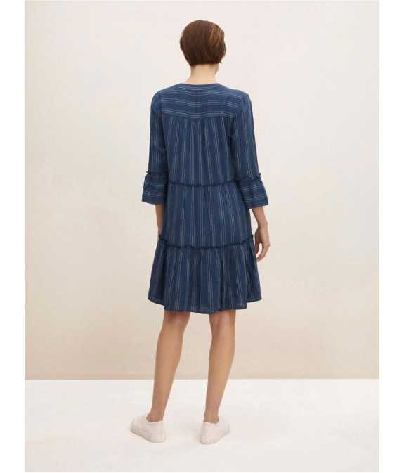 Γυναικείο Ριγέ Λινό Τουνίκ Φόρεμα Tom Tailor